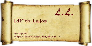 Lóth Lajos névjegykártya