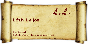 Lóth Lajos névjegykártya